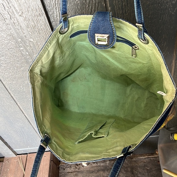 Tote bag with denim straps! GUC - Picture 4 of 8